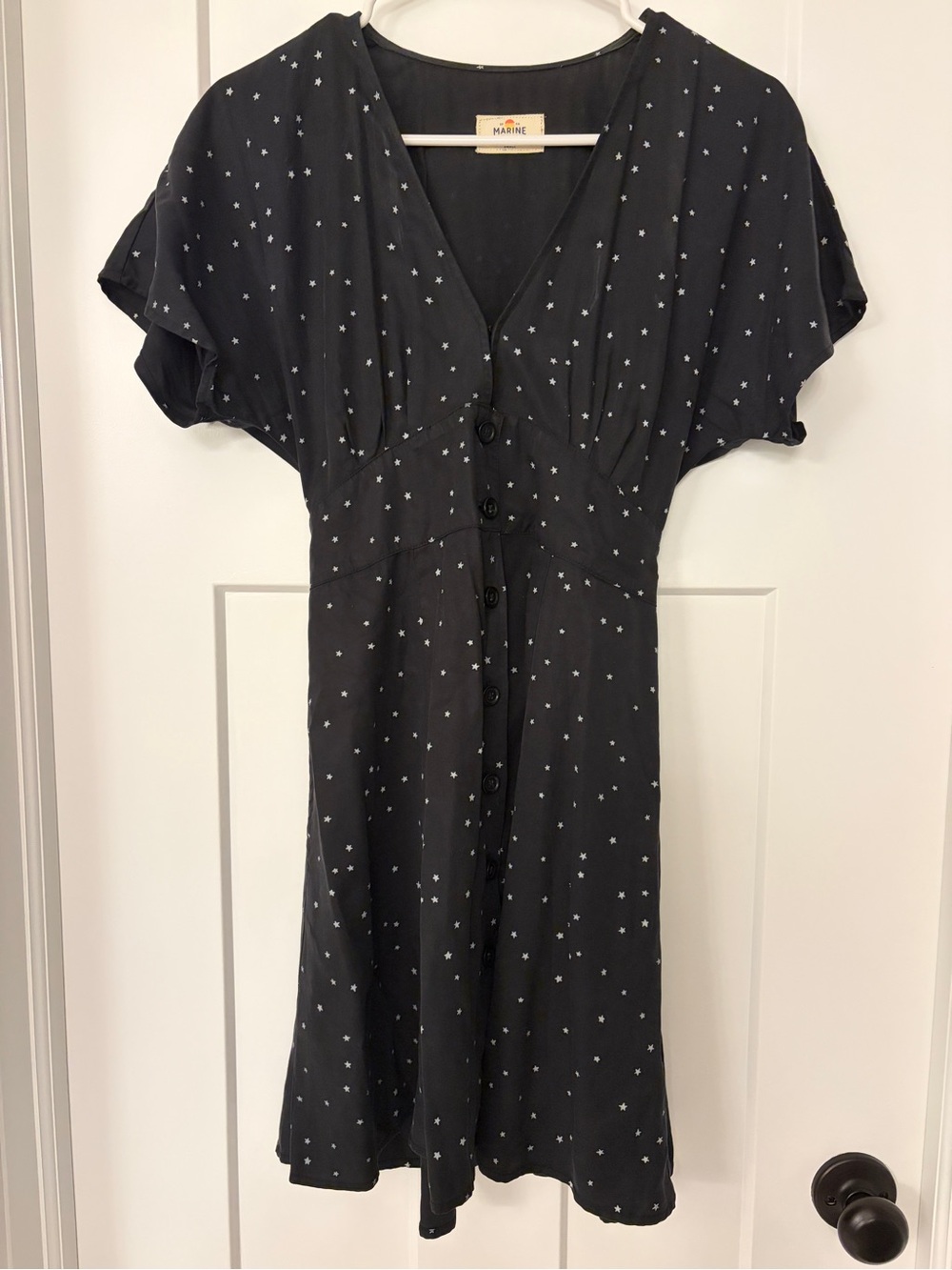 Marine Layer Black Mini Dress with White Stars - Picture 6 of 12